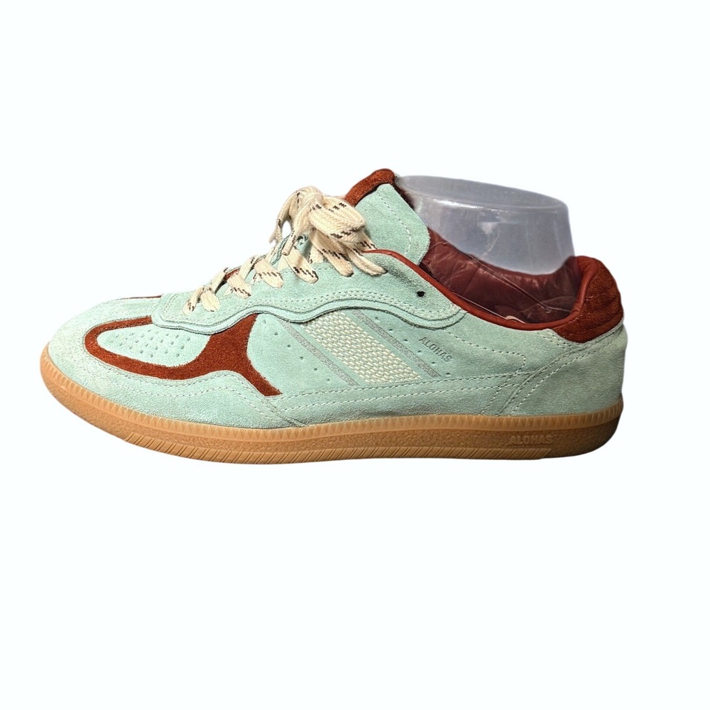 Alohas Women Suede Retro Teal Maroon Scandi Tennis Shoes Sustainabl Eco Size 6.5